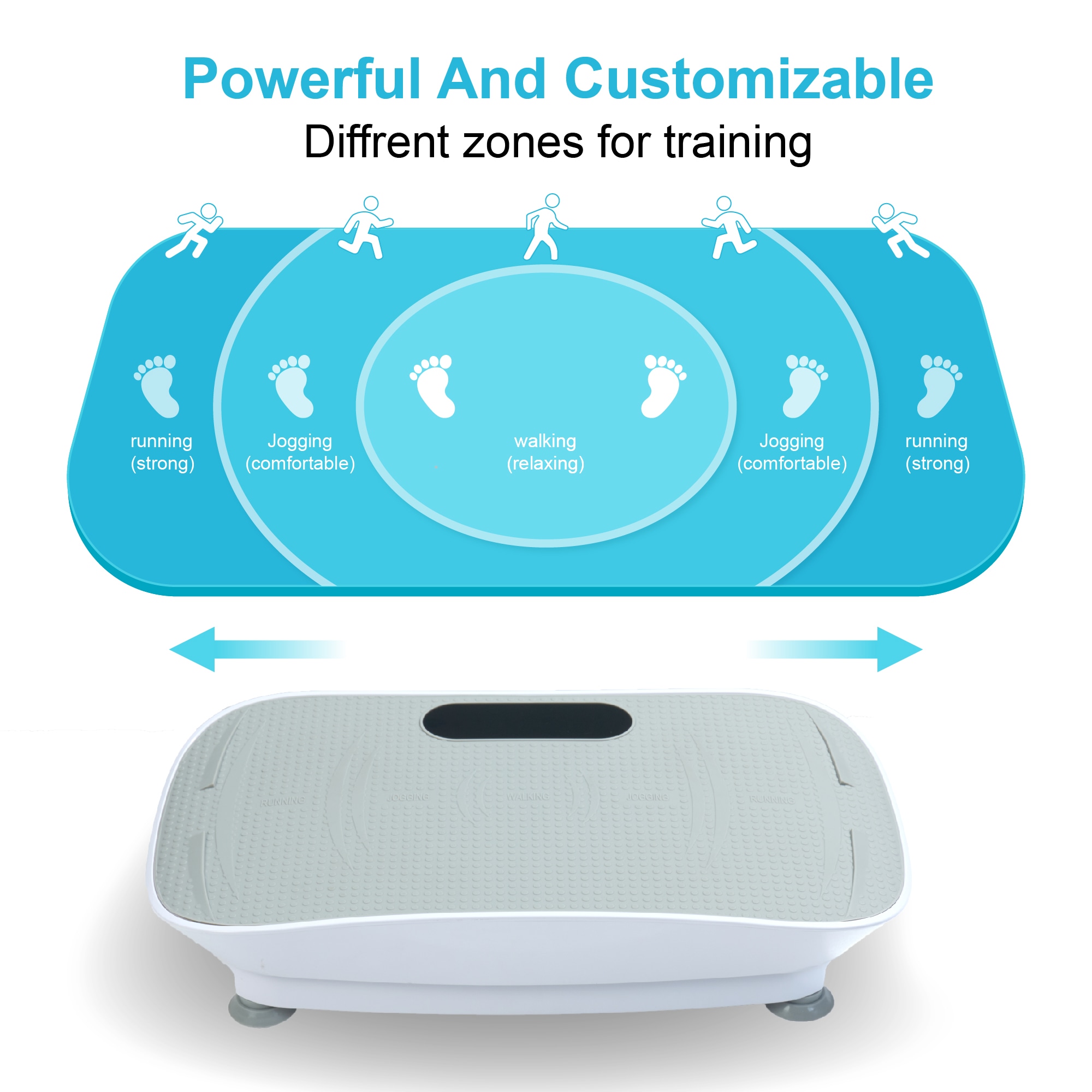 Silent Vibration Platform Crazy Fitness Massage 10-Frequency Weight Loss & Fat Burner Body Shaking Machine For Unisex Grey033_voghion.com